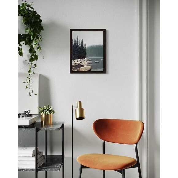 Original Oil Painting Alpine Lake Pines Mist Atmospheric Landscape 11x14" Signed - Picture 4 of 6